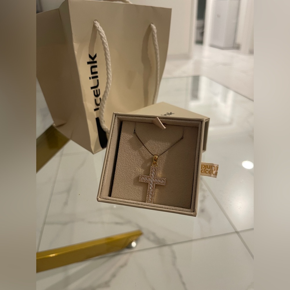 Icelink Gold and Silver Cross Necklace
